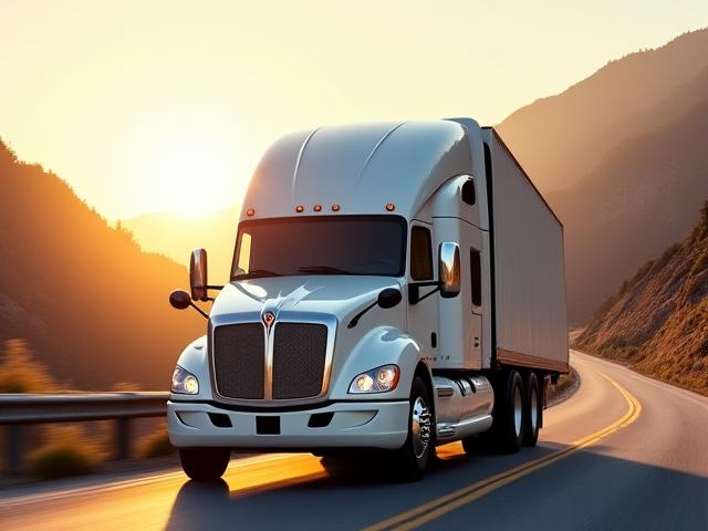 Browns Empire truck on a highway at dusk