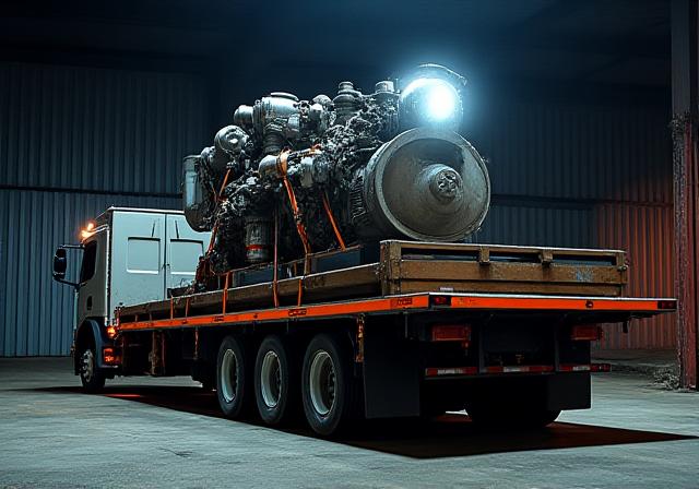 Heavy Duty Flatbed Trailer with Industrial Load
